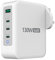 j5create 130W USB Type C GaN Fast Charger, 4-Port Charging Station for MacBook series, Laptop, Samsung Galaxy, Dell XPS, iPhone, iPad Pro, Pixel, and More (JUP43130)