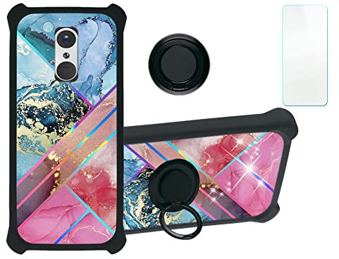Aroepurt Hülle Für Emporia Smart 3 hülle Kompatibel mit Emporia Smart 3 Hülle Case Handyhülle Schutzhülle Cover [Mit 9H Härte HD Schutzfolie] PC + Silikon Ständer IMDH-WSS