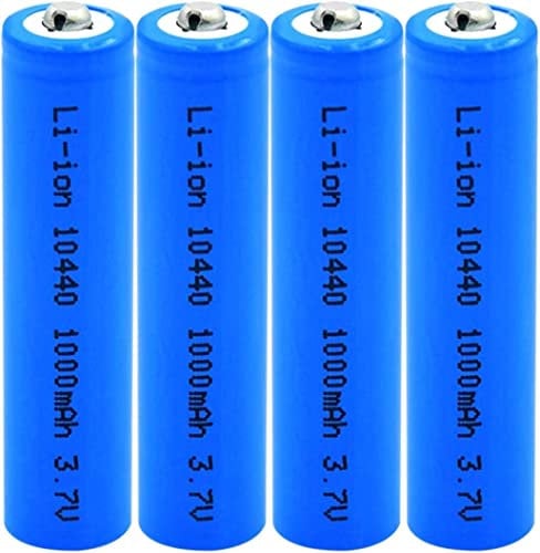 LiCOPOW 4 Stück 10440 3,7V 1000mAh wiederaufladbare Li-Ionen-Akkus