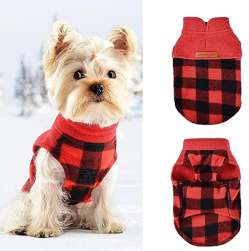 Maglioni per cani di piccola taglia ragazza ragazzo, vestiti per cani in pile elasticizzato con foro per guinzaglio, maglione caldo per cuccioli di Chihuahua, Shih Tzu Yorkie, abbigliamento per cani