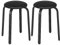 Lestarain 2er-Set Hocker stapelbar, Esszimmerhocker, Küchenhocker, Bürohocker mit Kunstlederbezug, Sitzhocker rund, Polsterhocker für Esszimmer Wohnzimmer, schwarz, LCNI116002-2