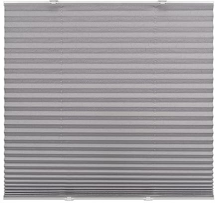 Ventanara® Plissee ohne Bohren mit Saugnapfbefestigung Faltrollo Plissee Plisseerollo (Grau, 80 x 130 cm)