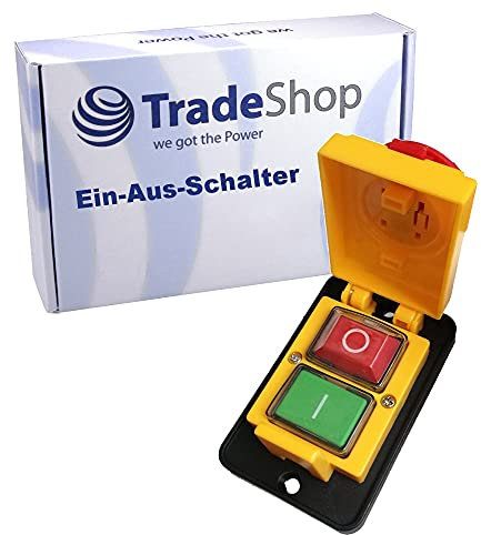 Trade-Shop Ein-Aus-Schalter Hauptschalter 16A 250V für viele Geräte z.B. Kreissäge Bandsäge Tischbohrmaschine Absauganlage Gehrungssäge Hobelmaschine Geräteschalter