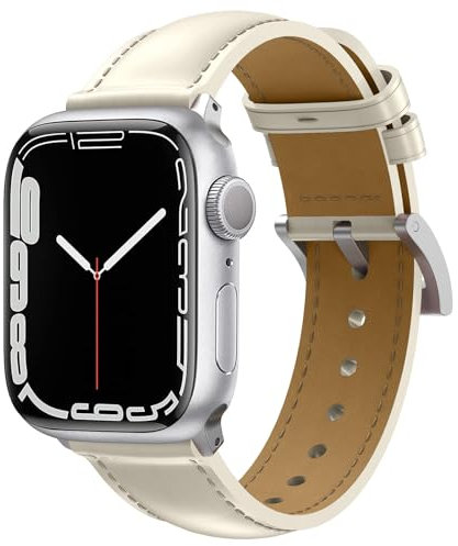 Osinaga Pelle Cinturino Compatibile con Apple Watch Ultra 41mm 40mm 38mm, Cinturino di Ricambio in Vera Pelle per iWatch Serie 9 8 7 6 5 4 3 2 1 SE Ultra/Ultra 2
