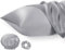 Seiwohl Satin Kissenbezug 40x60 2er Set, Weich wie Seidenkissenbezug Silk Pillowcase, Vegane Seide Kopfkissenbezug Kissenhülle Haarschutz für die Nacht mit Haargummi und Haarhaube, Grau