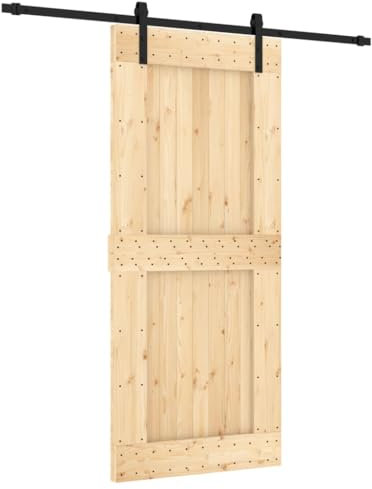 vidaXL Porte coulissante et kit de quincaillerie 90x210 cm pin massif, porte intérieure, porte de grange intérieure, porte de grange
