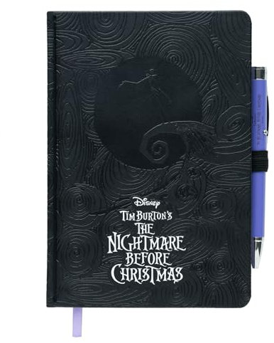 Grupo Erik: Quaderno e penna proiettore The Nightmare Before Christmas | Quaderno A5 con copertina rigida, penna proiettore e tasca portadocumenti, Quaderno Bullet 180 pagine