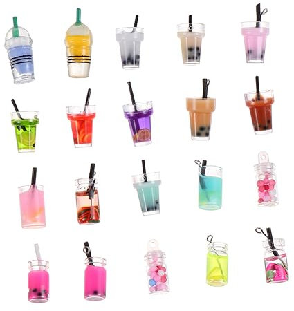 STOBOK 30pcs Decorative Charms Mini Tea Cup Pendants for Jewelry Making Simulation Material for Creative Crafts and Unique Accessories