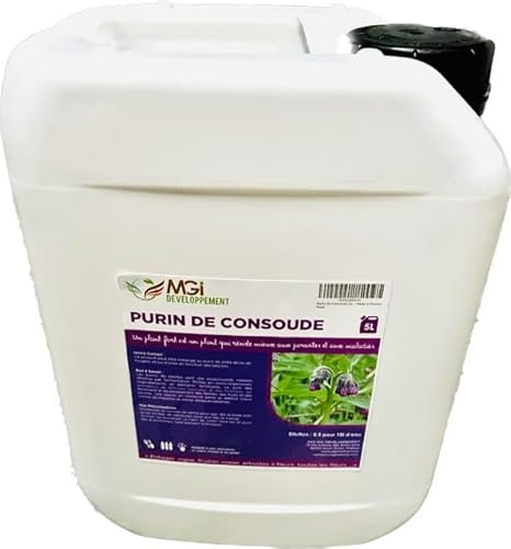 lot de 2 bidons 5L – Purin De Consoude – 100% naturel – PNPP utilisable en Agriculture Biologique - bidon 5L pour 100L prêt à l’emploi pour 100m2 - Made in France - usage particuliers