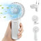 Hand Held Fan, Portable Handheld USB Rechargeable Fans with 4 Speeds, Personal Battery Powered Mini Desk Desktop Fan, Small Electric Hand Fan Folding for Home Office Indoor Outdoor Travel (White)
