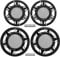 X AUTOHAUX Universal 6 8 Car Speaker Grills Cover Mesh Round Audio Subwoofer Guard with Mounting Screws Iron Black - Pack of 4