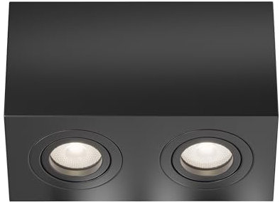 Maytoni Moderne Deckenstrahler Atom 2x GU10 excl. Schwarz aus Aluminum Energieeffizient 50W für Küche, Schlafzimmer, Wohnzimmer, Esszimmer, Lobby