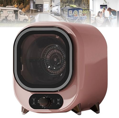 Sèche-linge compact et portable avec doublure en acier inoxydable, petit sèche-linge intelligent, adapté aux appartements, dortoirs, camping-cars, parfait pour une utilisation sur un comptoir,Pink