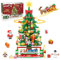 CUBIMANA Rotierender Weihnachtsbaum Mini Bausatz mit LED Licht - 1145 Stück Weihnachts Bauset mit Weihnachtsmann, Schneemann, Zug, 2024, für Erwachsene und Kinder ab 10 Jahren