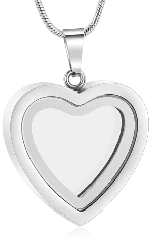 Glas Kremation Schmuck Halskette für Asche Herz Memorial Lockets für Asche Edelstahl Keepsake Urne Asche Anhänger