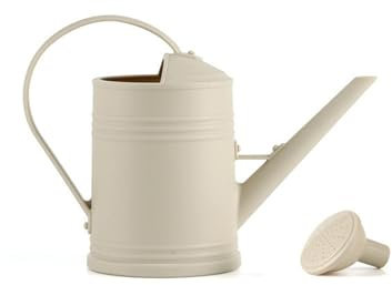 Ailovone Gießkanne mit Brause 2Liter klein Pflanzengießkanne Kunststoff Gießkanne Garten Wasserkanne mit Sprinklerkopf Langer Mund tragbares Gefäß dekorative Gartengeräte (Beige#)