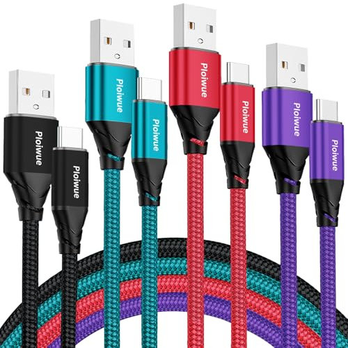 USB C Kabel 2M [4Stück] Ladekabel USB C Fast Charge Schnellladekabel Typ C Ladekabel für Samsung Galaxy S22 S21 S20 S10 S9 S8 Plus, Note 10 9 8 A71 A53 A33 etc