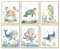 Dazzlewall 6PCS Ozean-Tier- Wandbilder Aquarell Meerestier- Bilder Poster für Kinderzimmer Kinder Babyzimmer Dekor 20×25 cm Ungerahmt