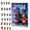 Dackel 2024 | Fun Kids Weihnachts-Countdown-Kalender, 24 Stück Sammlerstück Dackel Anhänger, 24 Tage Weihnachts-Countdown-Kalender