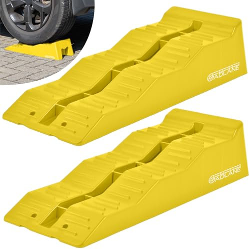 GADLANE Set de Rampes de Nivellement pour Caravane - 3 Niveaux, Antidérapant, UV-Résistant, Capacité 4.5-5 Tonnes, Idéal pour Cale Camping Car, Cales pour Camping-Car, Calle Camping-Car - Jaune
