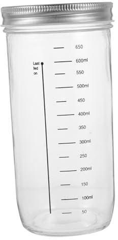 SHOWERORO 1ensemble Bouteille Verre Hermétique Avec Graduation Pour Conservation Des Aliments Des Fruits Secs Confitures Récipient Pratique Pour Stockage Préparation De Au Levain