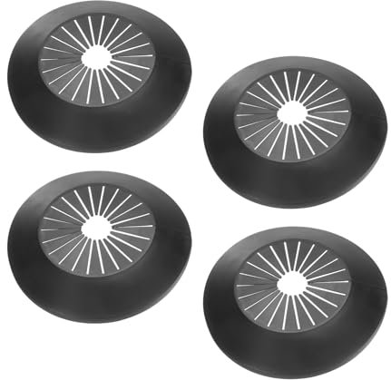 PATIKIL Rohrabdeckung Rohrmanschette Dekoration für 1,18-2,17 (30-55mm), 4 Stück Flansch Wasserrohr PP Kunststoff Armaturen-Abdeckung Rosetten für Heizkörperrohre Wandrohrrohr, Schwarz