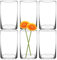 HYCKee 6er Set klare Vasen, 15 x 9 cm zylindrische Glasvase, minimalistische dekorative Vase für Kerzen, Blumen, Muscheln, Perlen, Windlichter Tischdekoration