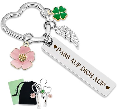 Kleine Geschenke für Frauen Beste Freundin, Personalisiert Schutzengel Schlüsselanhänger Herz Auto, Geschenk für 18. Geburtstag Mädchen, Weihnachtsgeschenke Nikolaus Adventskalender Füllung 2025
