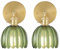 Shenmoyl Vintage Wandleuchte Innen 2 Stück Gold Wandlampe 180° Drehbare mit Schalter für Badezimmer Schlafzimmer Flur Wohnzimmer Grün