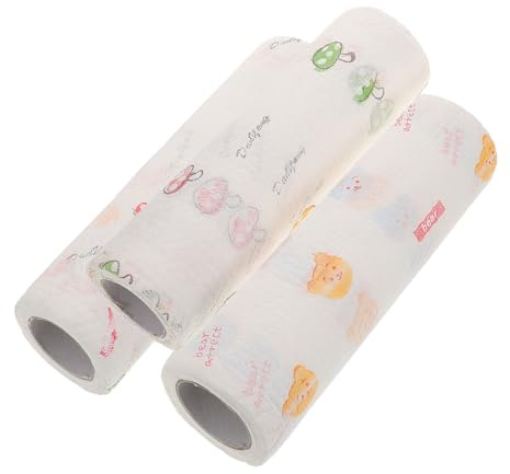 Baluue Papel de Cocina Papel Impreso en Rollo y Absorción de Aceite y Agua Kitchen Roll Rosa de Pulpa de Madera Varios estilos para Uso Público Hotel
