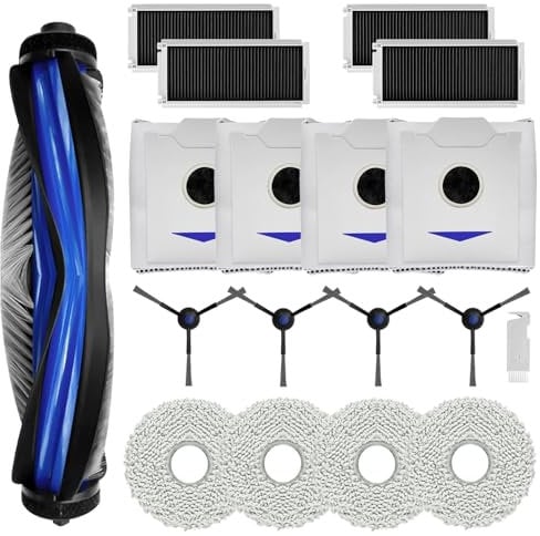SpeHiate Accessori di Ricambio per ECOVACS DEEBOT N30 PRO OMNI/ N30 OMNI/ N30 PRO Aspirapolvere Robot, Kit con 1 Spazzola Principale, 4 HEPA Filtri, 4 Panni, 4 Sacchetti Polvere, 4 Spazzole Laterali