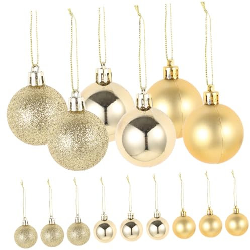 MUSISALY 24stücke Teiliges Goldene Weihnachtskugeln Shiny Und Matte Christbaumschmuck Bruchsichere Dekoration Für Weihnachtsbaum Festliche Kugeln Langlebig Und Junge Sowie Haustierfreundlic