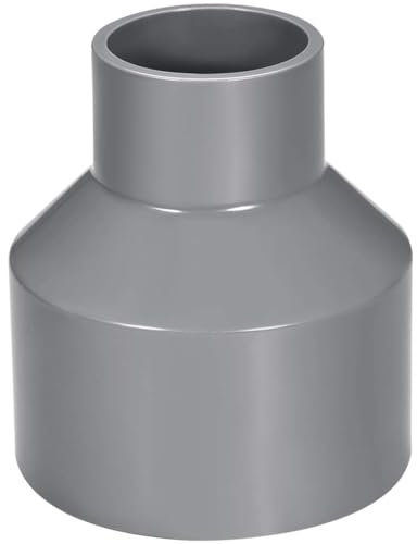 TOP-VIGOR 1 acoplamiento reductor DWV de PVC, conector adaptador de tubería de 40 mm x 75 mm, reductor de conducto para suministros de agua, color gris