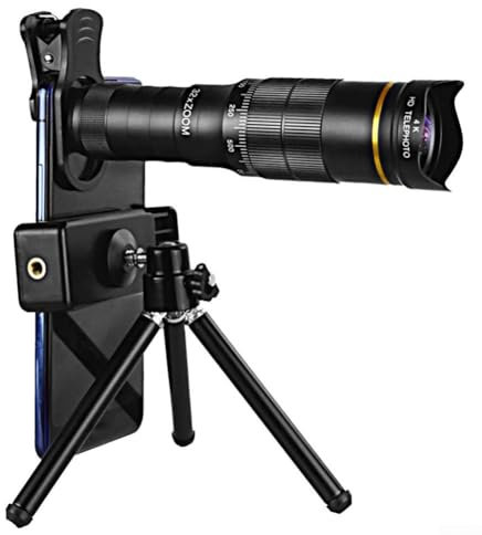 MeevrgR Teleobjetivo 32X para teléfonos inteligentes con trípode y clip, telescopio móvil de alta potencia para Android, lente de cámara portátil 4K para fotografía deportiva de vida silvestre