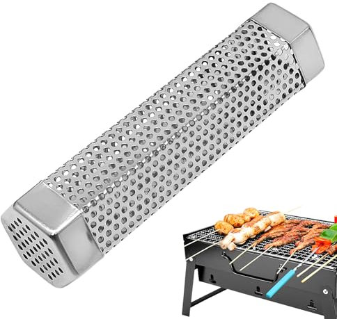 Pellet Tube, Hot Smoked Pipe Edelstahl, Flavor-Infused Grill Zubehör, High-Efficiency Pellet Smoker Tube, ideal für Backyard BBQ, Camp Cooking, und Outdoor Tailgating
