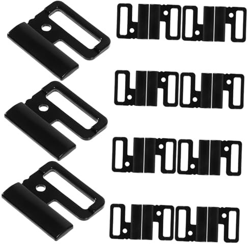 PartyKindom 10 Paia fibbia del costume da bagno chiusura con gancio per costume da bagno regolatore del reggiseno delle donne ganci per reggiseni Accessori per da donna plastica Nero