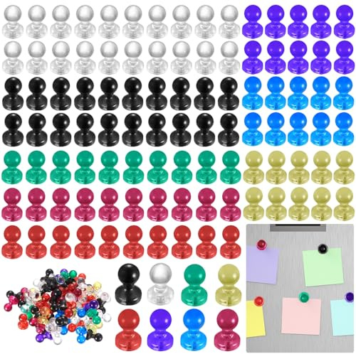 80pcs Small Fridge Magnets for Whiteboard Magnetss,Small Strong Neodymium Magnetss,Colorful Acrylic Magnetic Push Pins Magnets for Crafts Notice Board Kitchen Office Noticeboard Refrigerator Magnet