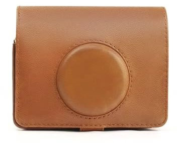 NZBZMBTTVF Leather Storage Bag Fit for Fujifilm Instax Mini EVO Instant Camera Case Adjustable Strap Retro Protective Cover Photography Pouch Camera Bag(Bruin)