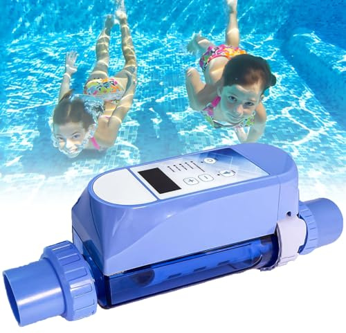 Salzchlorgenerator für Aufstellpools mit WLAN & App-Steuerung, Salzgehaltsanzeige, 35m³/8g/h Kapazität