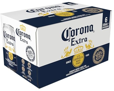 Corona Extra Premium Lager Dosenbier, EINWEG, Internationales Lager Bier (6 X 0.33 l)