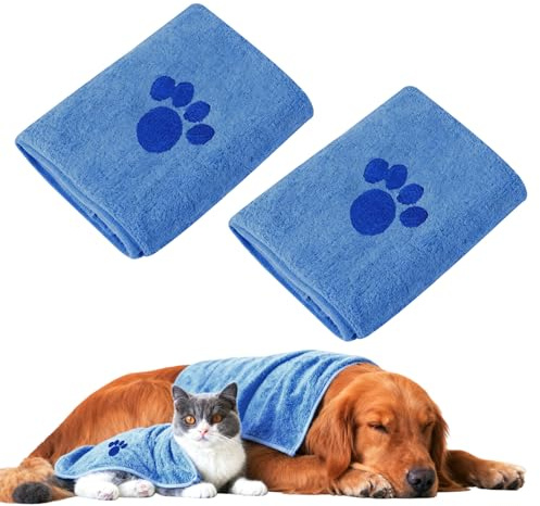 Rairsky 2 stycken hundhanddukar extra absorberande för hundar eller andra husdjur (75 x 35 cm)