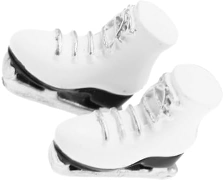 WHAMVOX Miniatur Puppen Eislaufschuhe aus Harz 1 Paar Puppenzubehör Dekorative Kleiner Schlittschuhe für Puppenhaus Deko und Bastelideen
