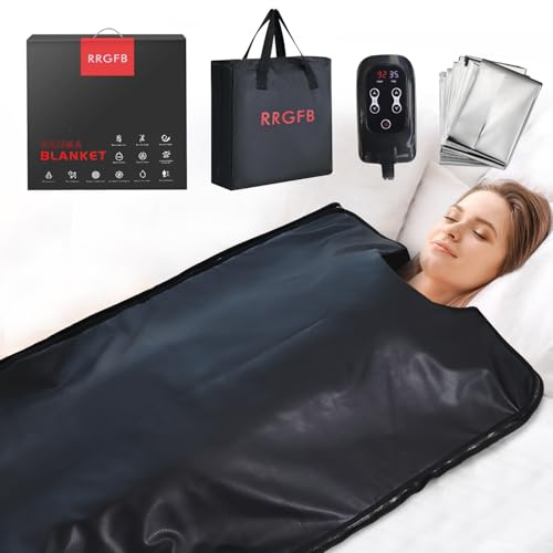 RRGFB Infrarot Saunadecke, Strapazierfähige PU-Lederhülle Detox & Entspannung Home Verstellbarer Timer, Größe 180 x 0,80 m