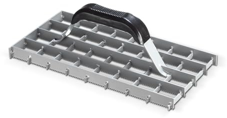 blizz-z Profi-Gitterrabot gezahnt (1 Stück) 280 x 140 mm | aus Stahl, mit Kunststoffgriff | Putzhobel für Porenbeton, Kalkzementputz, Sandstein | Made in Germany