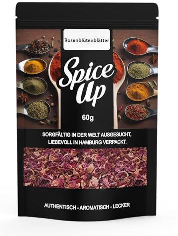 Spice Up Rosenblütenblätter 60g – Rose Petals/Getrocknete Rosenblätter – Aromatisch, blumig & dekorativ für Küche, Getränke & kreative Rezepte