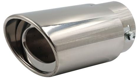 63mm Universal Exhaust Tip Chrome Stainless Steel Straight | Single Outlet Rear Pipe Trim; Fits 38-53mm Exhaust Pipes; Premium Silver Finish For Cars