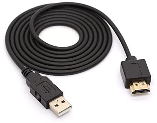 HTGuoji Câble Adaptateur - Convertisseur de Charge USB 2.0 Type A mâle vers HDMI mâle (Uniquement pour Le Chargement) (1,5 mètre / 5 Pieds Noir)
