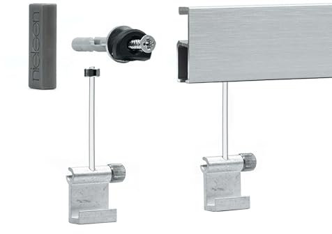 nielsen Galerieschiene Set silber matt 1,5 m, Ausführung Economy, inkl. Montageset, Perlonseile, Aufhängehaken, Endkappen, Bilderleiste, Bilderschiene, Bildaufhängung, Aufhängesystem