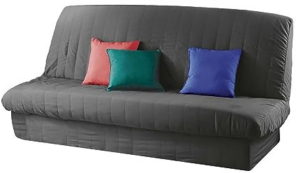 Housse de clic clac Essentiel Beton - Marque L3C - Gris - Polyester - Clic-clac convertible - 120-140 cm x 185-200 cm