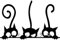 CLISPEED Tre Gatti Divertenti Animali Adesivo murale Camera della Famiglia PVC Decalcomanie della Finestra murale Decorazione Fai da Te Adesivi murali smontabili Home Decor (Nero)